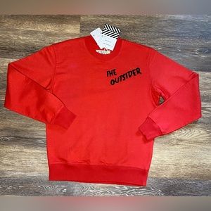 NWT FREE PEOPLE SANDRINE ROSE OVERSIZED THE OUTSIDER SWEATSHIRT SIZE XS IN BLOOD